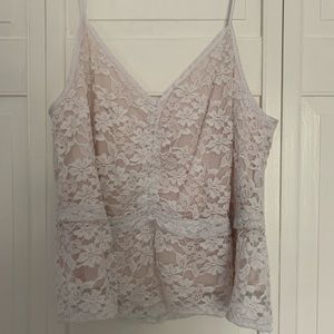 Abercrombie Blush & White Lace Cami